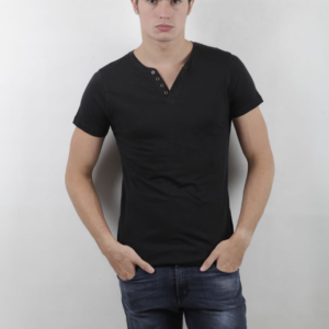 1121023 REMERA MANGA CORTA BOTONES AMESS LISO | MOHA