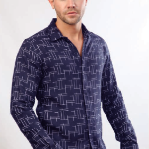 130353 CAMISA MANGA LARGA ENTALLADA GEOMETRIX HOMBRE | MOHA