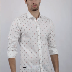 130270 CAMISA MANGA LARGA ENTALLADA ANCLAS | MOHA