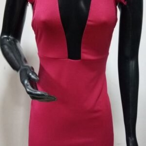 59329 VESTIDO DE CREPE VOLADO Y TUL ADELANTE | BELLUS