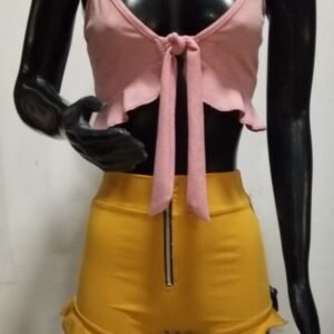 59241 TOP DE CREPE CON TIRITAS Y VOLADOS ABAJO PARA ATAR | BELLUS