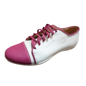 11415 ZAPATILLA CUERO BLANCO FUCSIA | UTZZIA