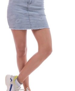 8245 FALDA POLLERA JEAN FLOR | VOV JEANS