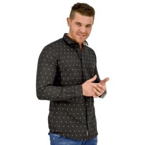 130339 CAMISA MANGA LARGA ENTALLADA PUNTO EN V | MOHA