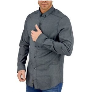 130356 CAMISA MANGA LARGA ENTALLADA CUADRICULA HOMBRE | MOHA
