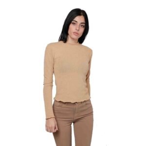 01625 SWEATER MEDIA POLERA CRETA | VOV JEANS