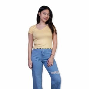 12517 REMERA MANGA CORTA CUELLO V VALU CARDALES ROULOTTE | VOV JEANS
