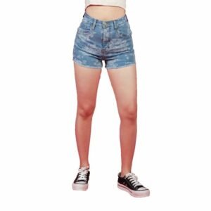 0241 SHORT JEAN ELASTIZADO DENIM FLOWER | VOV JEANS