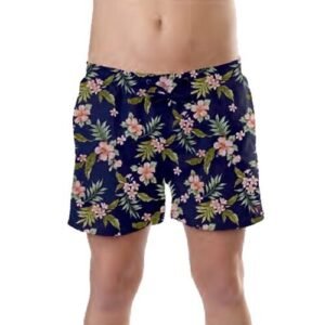 170303 SHORT BAÑO MALLA BOARDSHORTS ESTAMPADO FLOR MARINO | MOHA