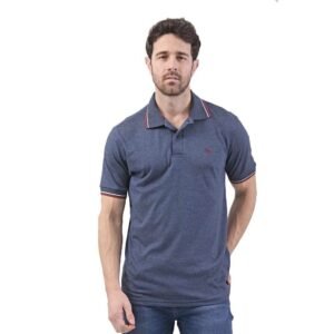 28683 CHOMBA POLO MANGA CORTA LISA MELANGE | BRAVO JEANS