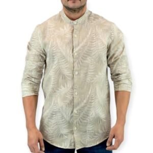 CAMISA MANGA LARGA LINO ESTAMPADO CUELLO MAO LEAF LIN | MOHA [130408]