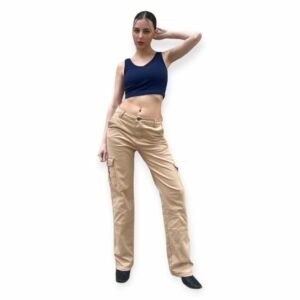 PANTALON CARGO GABARDINA RECTO OLIVIA | VOV JEANS [3205]