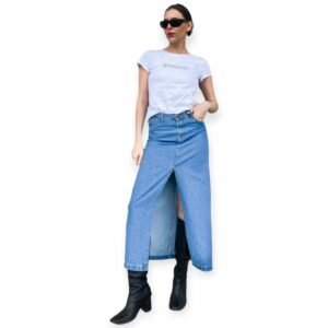 POLLERA JEAN LARGA TAJO TINNA | VOV JEANS [3218]