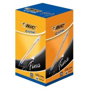 LAPICERA BIC FINA 0.8MM CRISTAL BOLIGRAFO BIROME X 50 UNIDADES