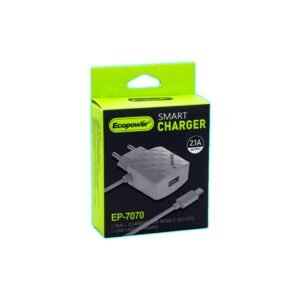 CARGADOR PARED RAPIDO USB MICRO V8 2.1A ECOPOWER