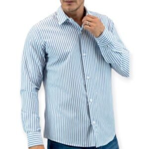 CAMISA MANGA LARGA RAYAS POPLIN SLIM MIDDLE BARS | MOHA [130433]