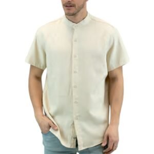 CAMISA MANGA CORTA LINO CUELLO MAO LISA LINIUM | MOHA [131261]