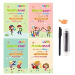 CUADERNO MAGICO EDUCATIVO EN ESPAÑOL CON RELIEVE KIT X 4