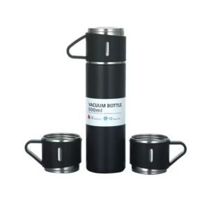 TERMO ACERO INOXIDABLE 500ML + 3 TAZAS REGALO FRIO CALOR