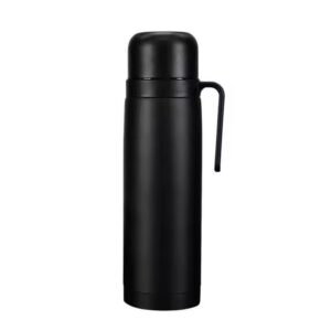 TERMO 1 L MEDIA MANIJA PICO MATERO ACERO DOBLE CAPA COLOR NEGRO