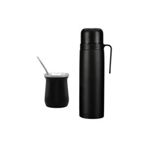 SET TERMO MEDIA MANIJA ACERO INOX 1L + MATE TERMICO + BOMBILLA