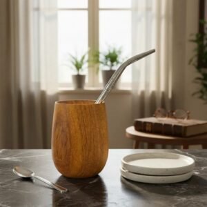 MATE DE MADERA ALGARROBO DISEÑO REDONDO PERITA