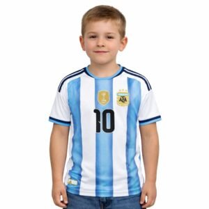 CAMISETA ARGENTINA AFA 2026 FAN BORDADO MESSI 10 NIÑOS