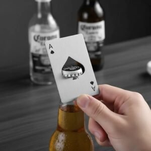 DESTAPADOR ABRIDOR CARTA POKER AS DE PICA NAIPE METAL