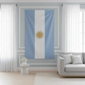 BANDERA ARGENTINA MUNDIAL TELA GRANDE 145 X 90 CM