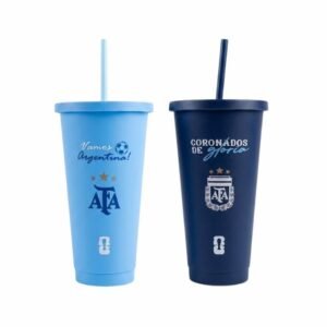 VASO PLASTICO CON TAPA Y SORBETE XL AFA OFICIAL 750ML