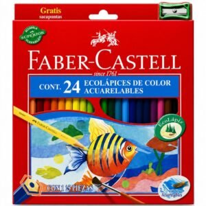 LAPICES FABER CASTELL ECOLAPIZ ACUARELABLES x 24 COLORES